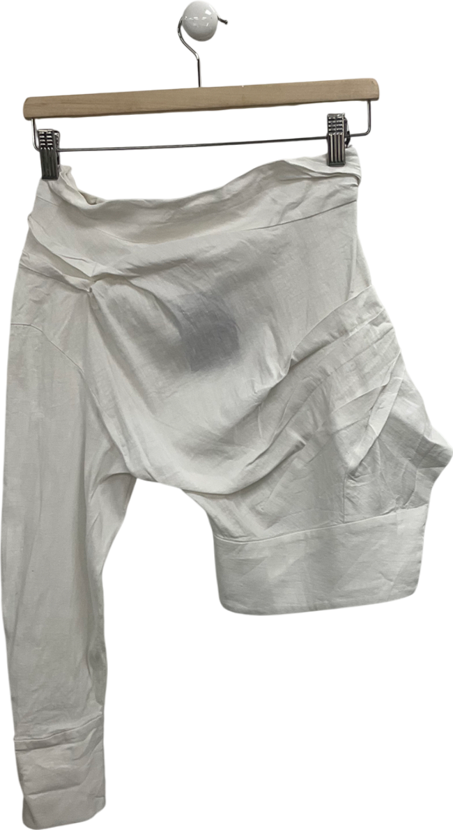 ZARA White One Shoulder Top UK XS