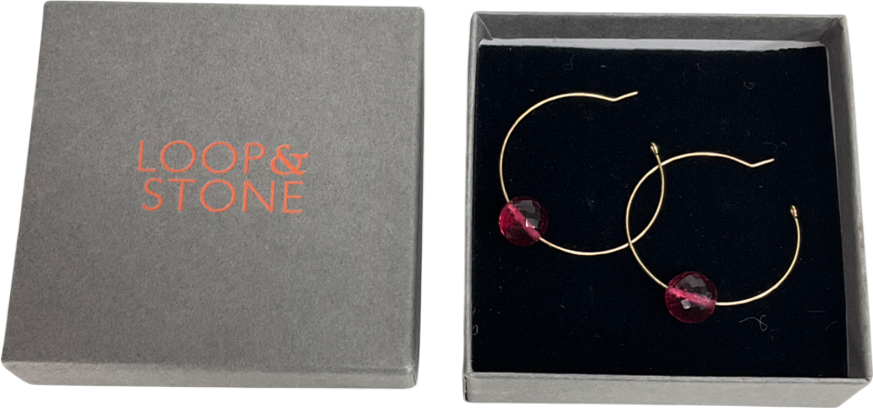 loop & stone Metallic Hoop Earrings