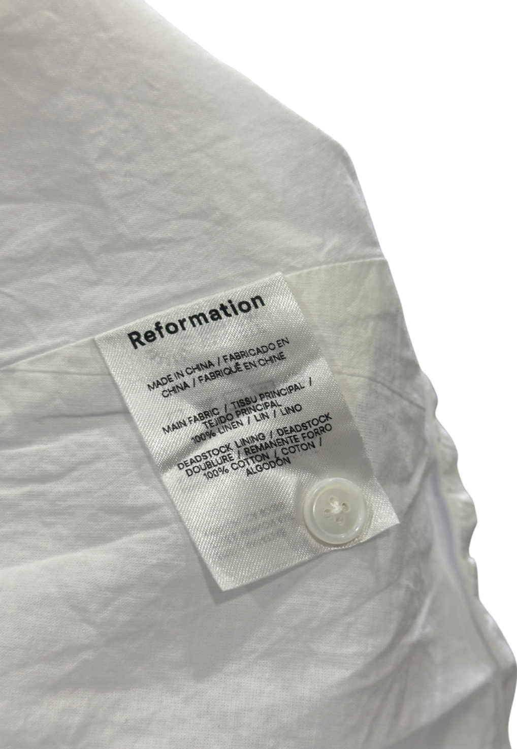 Reformation White Irwin Linen Dress UK 6