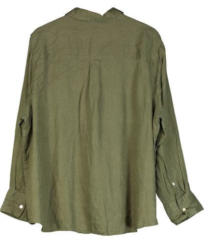 M&S Green Pure Linen Shirt UK 22