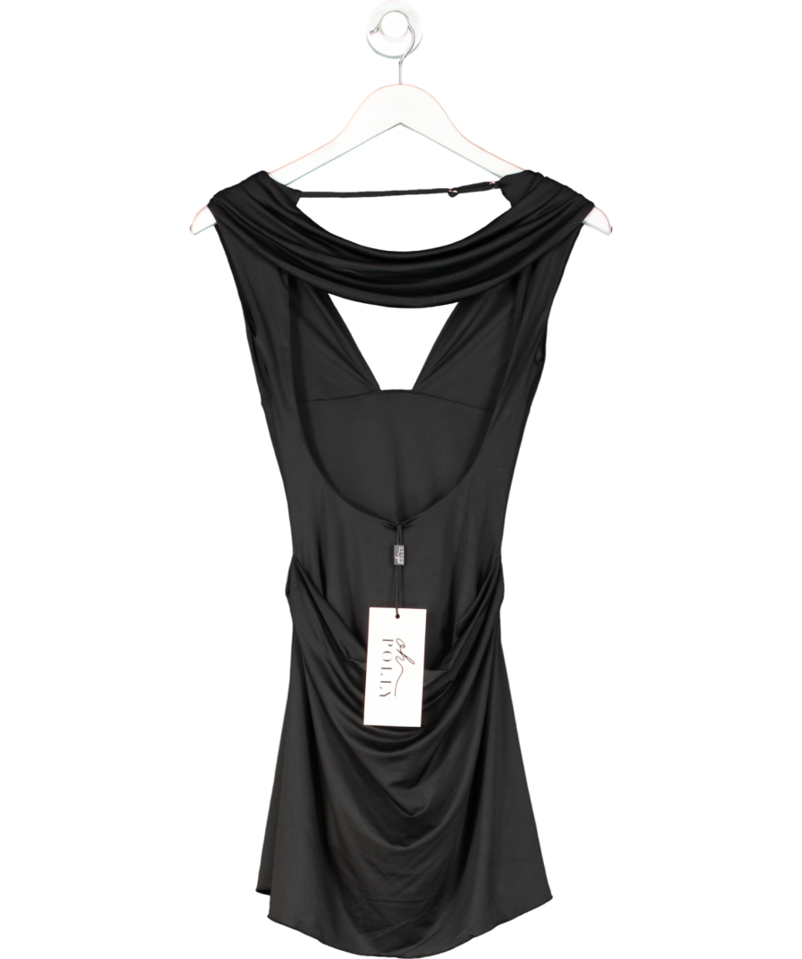 Oh Polly Black Draped Mini Dress UK XS