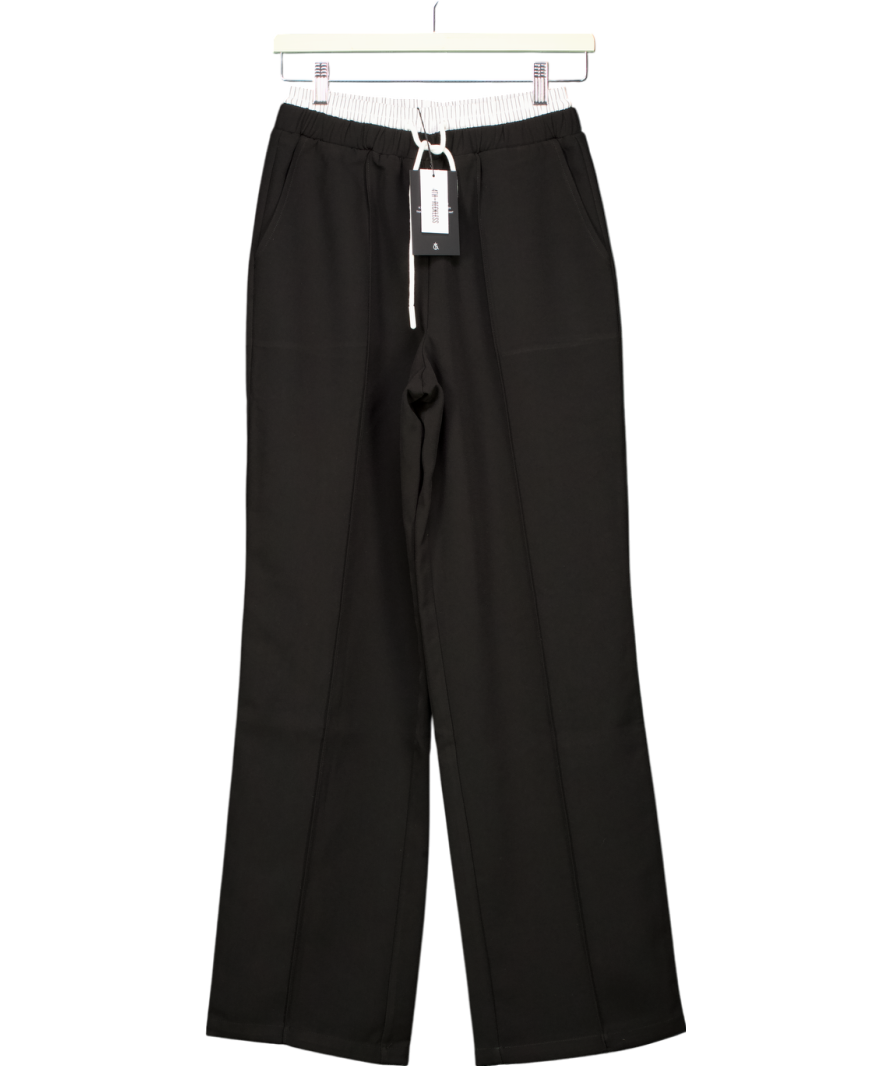 4th & Reckless Black Contrast Waistband Straight Leg Trouser- Bianca UK 6