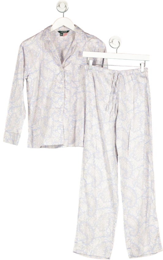 Ralph Lauren Blue Paisley Print Cotton Pyjamas UK S