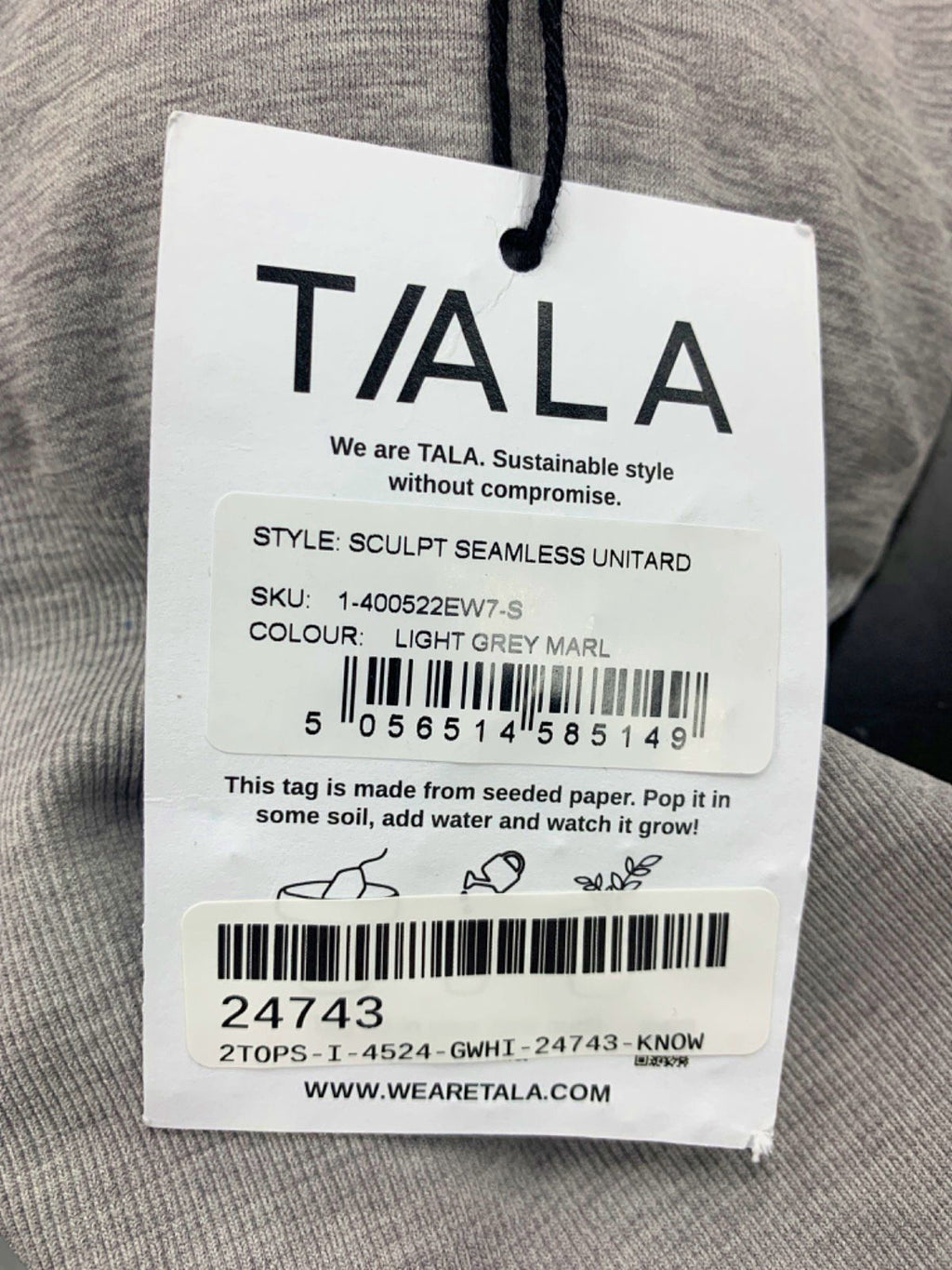 TALA Light Grey Marl Sculpt Seamless Unitard UK S