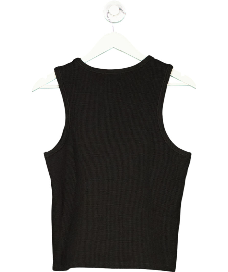 Brother And Kin Black Monogram Waffle Vest UK M