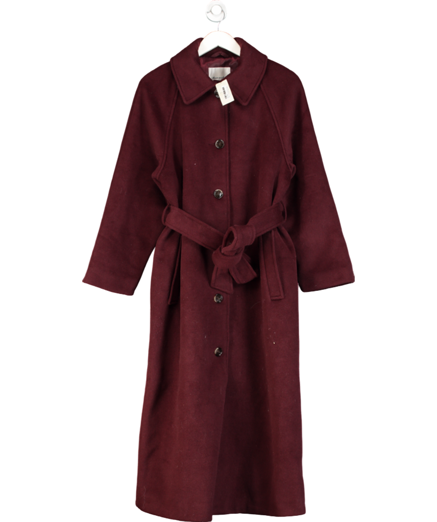 Abercrombie & Fitch Red Wool Belted Longline Coat UK L