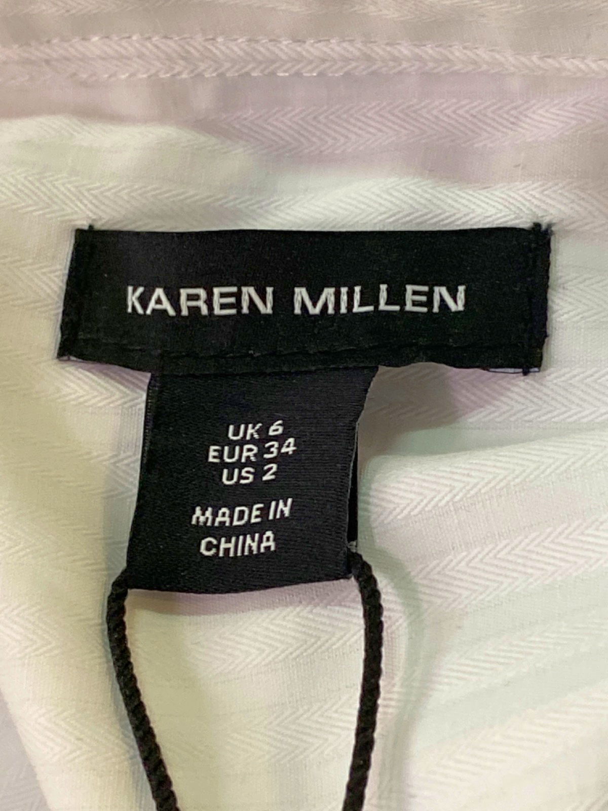 Karen Millen White Cotton Poplin Collared Longline Shirt UK 6