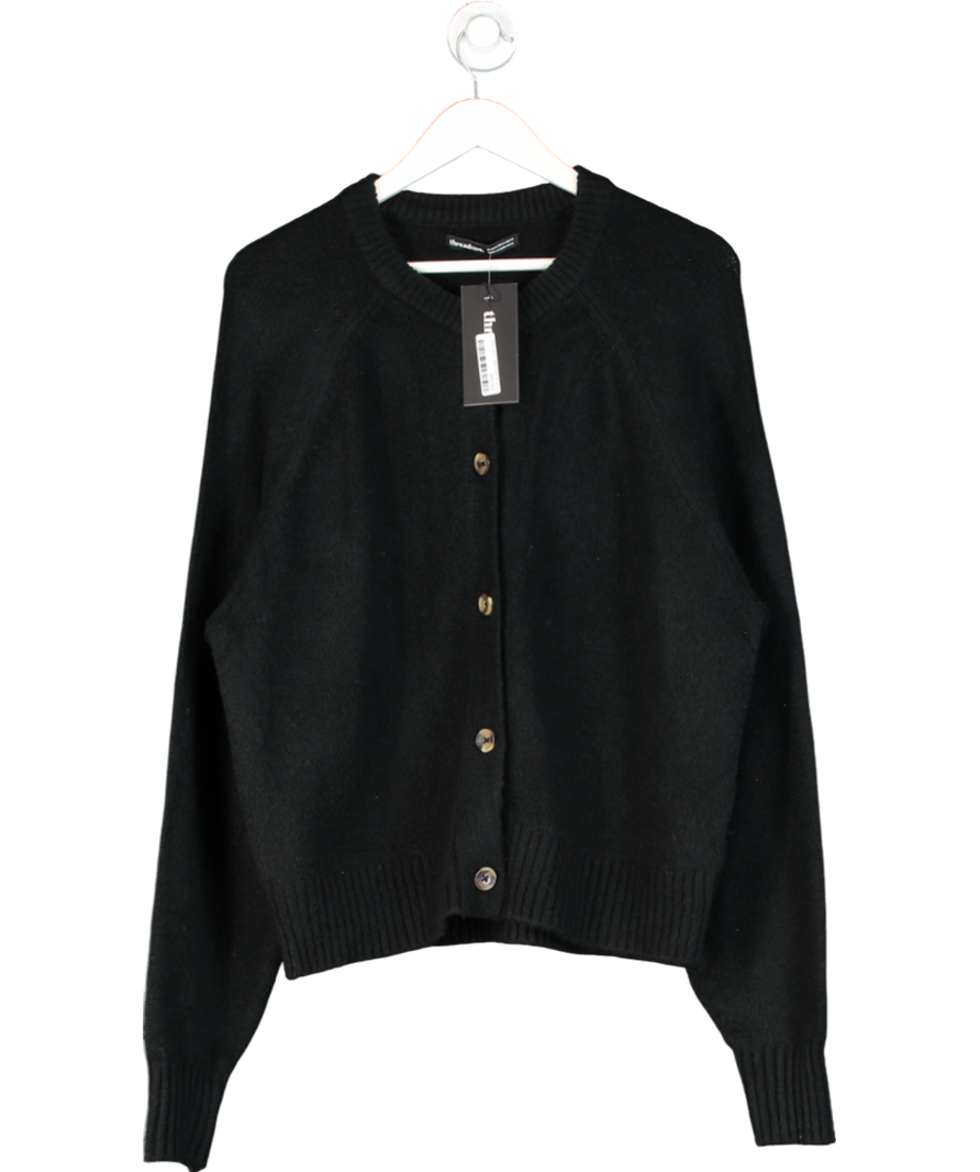 Threadbare Black Boo Crew Neck Cardigan UK 16