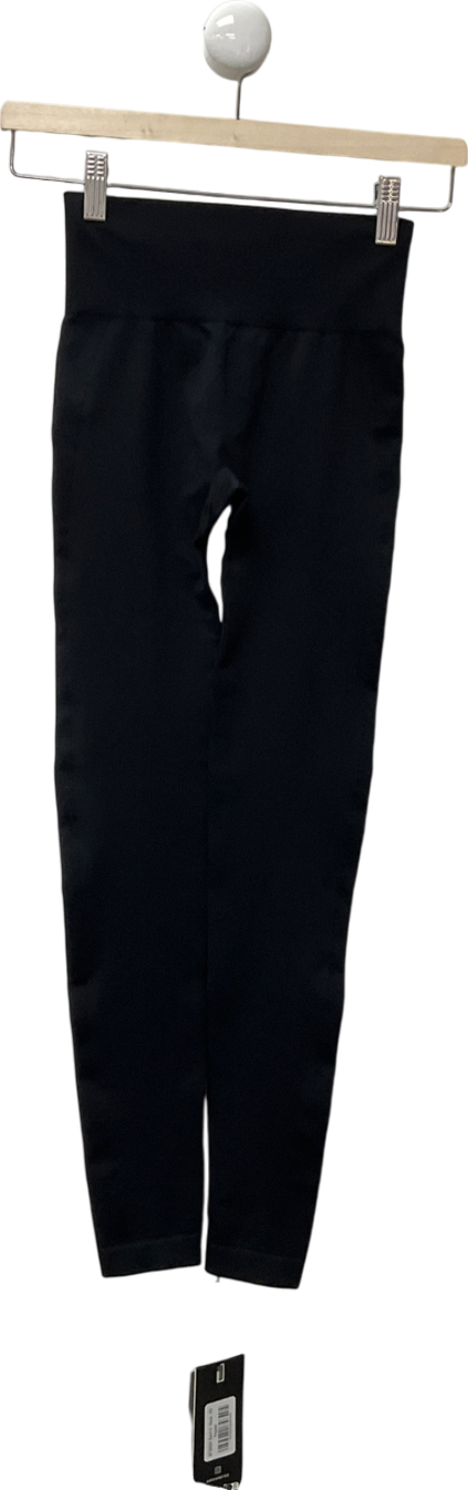 Bo + Tee Black Flexirib High Waist Leggings UK XS