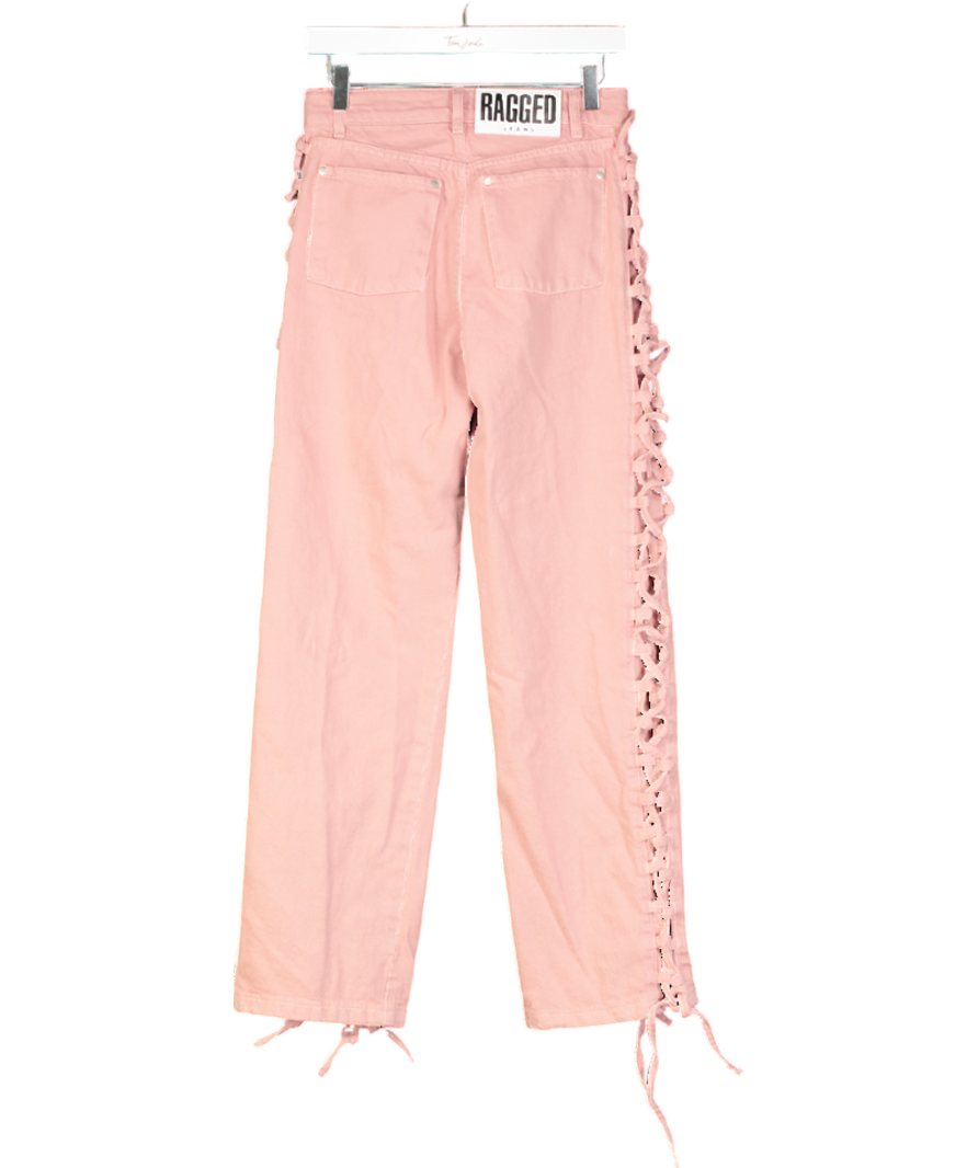 The Ragged Priest Pink Mellow Lace Up Jean W26