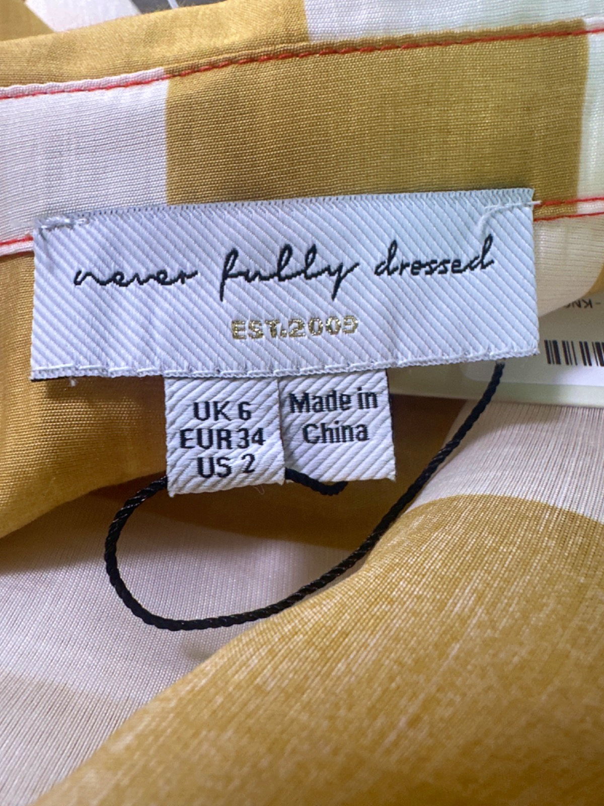 Never Fully Dressed Camel Stripe Miley Shirt UK 6