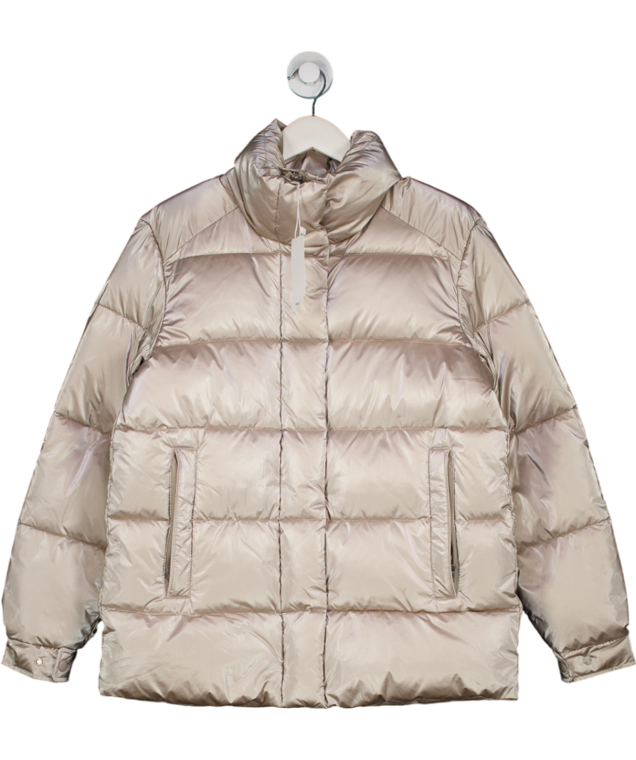 MANGO Champagne Water-repellent Puffer Coat UK S