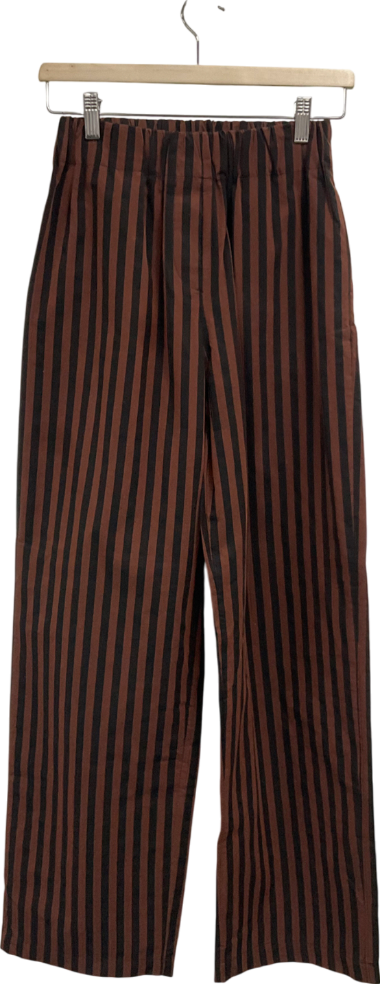 ZARA Brown Striped Trousers UK S