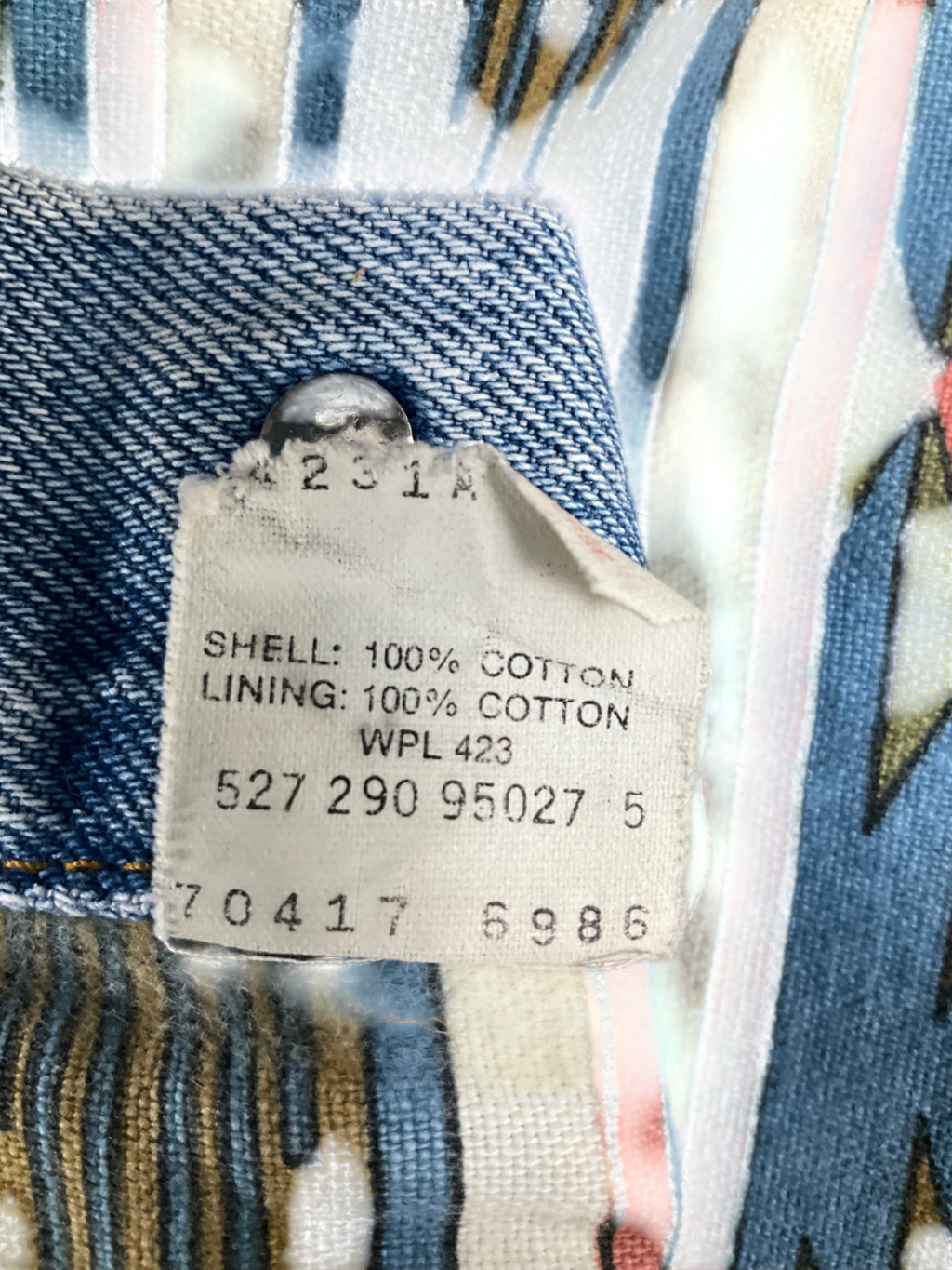 levis Blue Oversized Lined Denim Jacket UK S