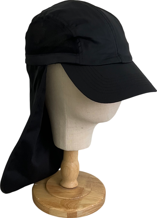 ASOS Black Nylon Cap With Neck Flap One Size