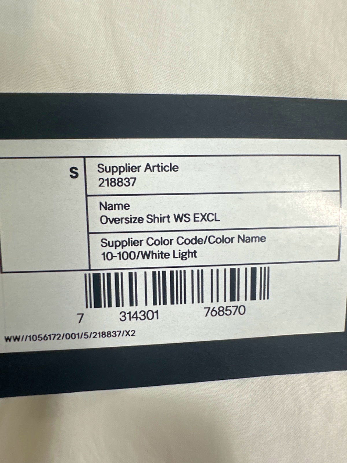 Weekday White Oversize Shirt WS EXCL UK S