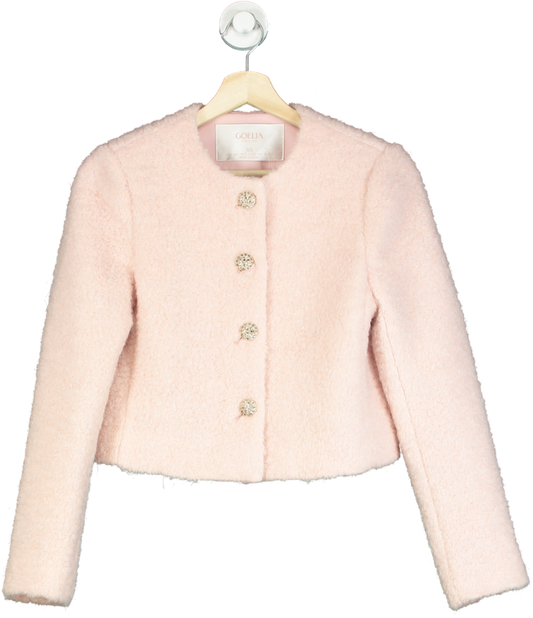 Goelia Pink Bouclé Wool Blend Jacket XS