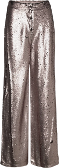 By Malina Gunmetal Grey Livia Straight Leg Sequin Trousers UK XXS