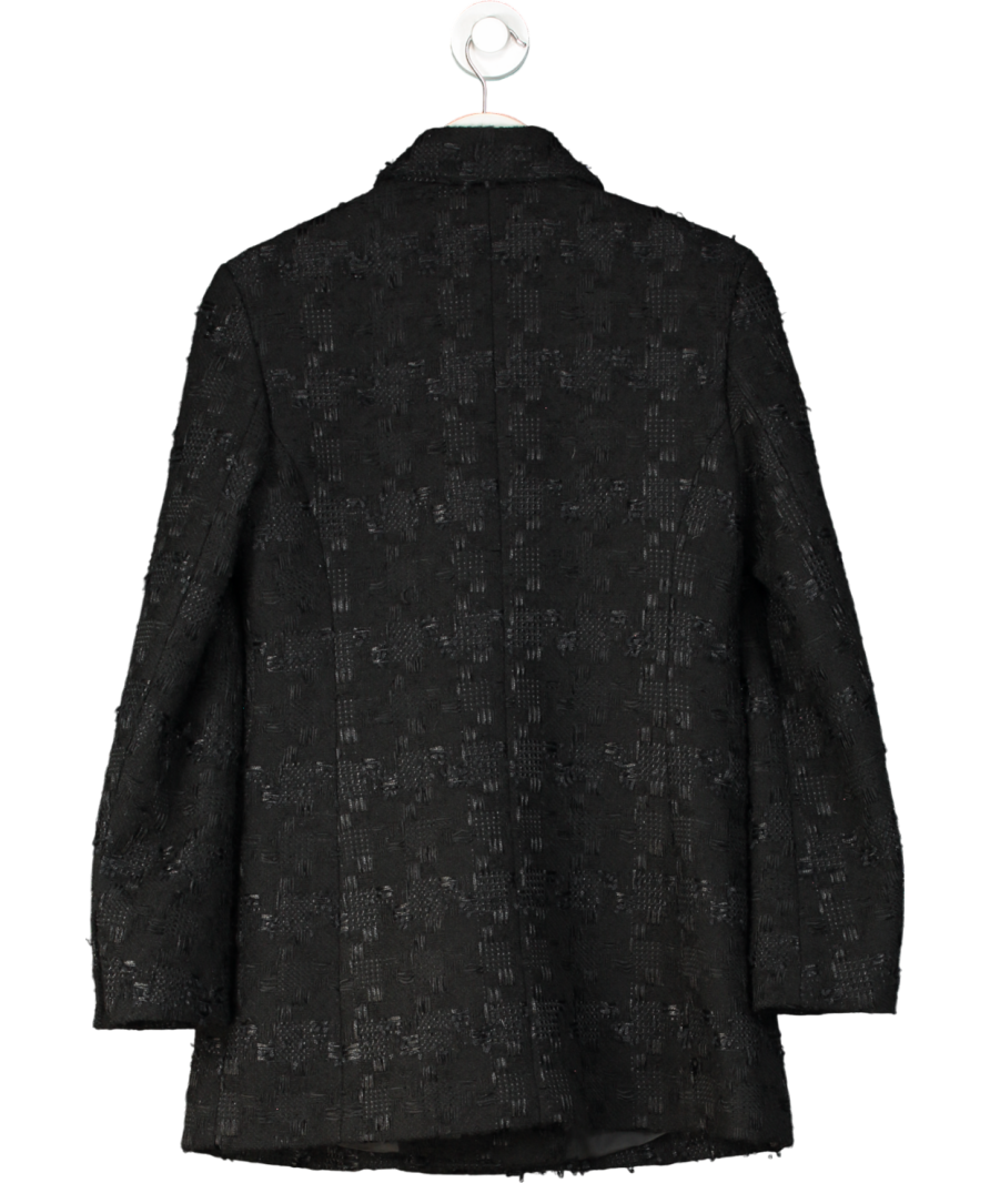 Urban Revivo Black Double Breasted Tweed Blazer UK 8
