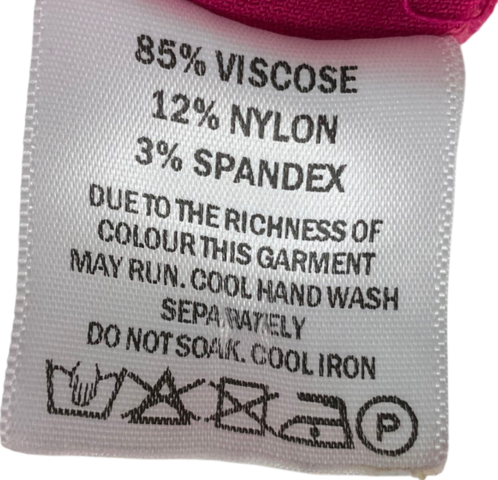 Vesper Pink Bengaline Halterneck Thigh Split Midaxi Dress UK 12