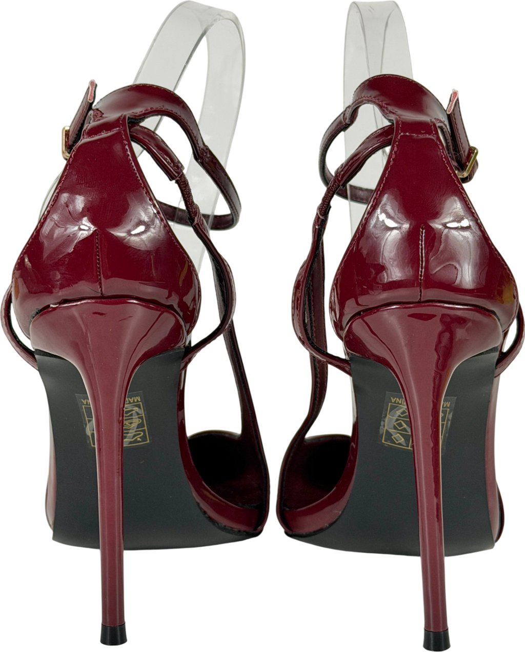 Public Desire Red Patent Cut Out Detail Ankle Strap Court Shoes UK 6 EU 39 👠