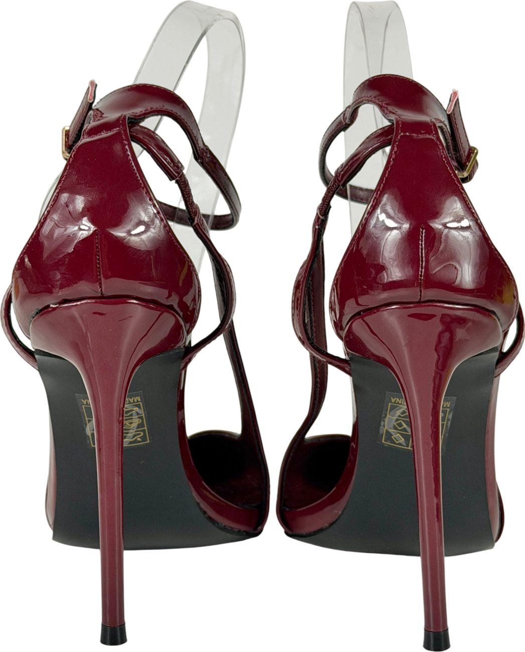 Public Desire Red Patent Cut Out Detail Ankle Strap Court Shoes UK 6 EU 39 👠