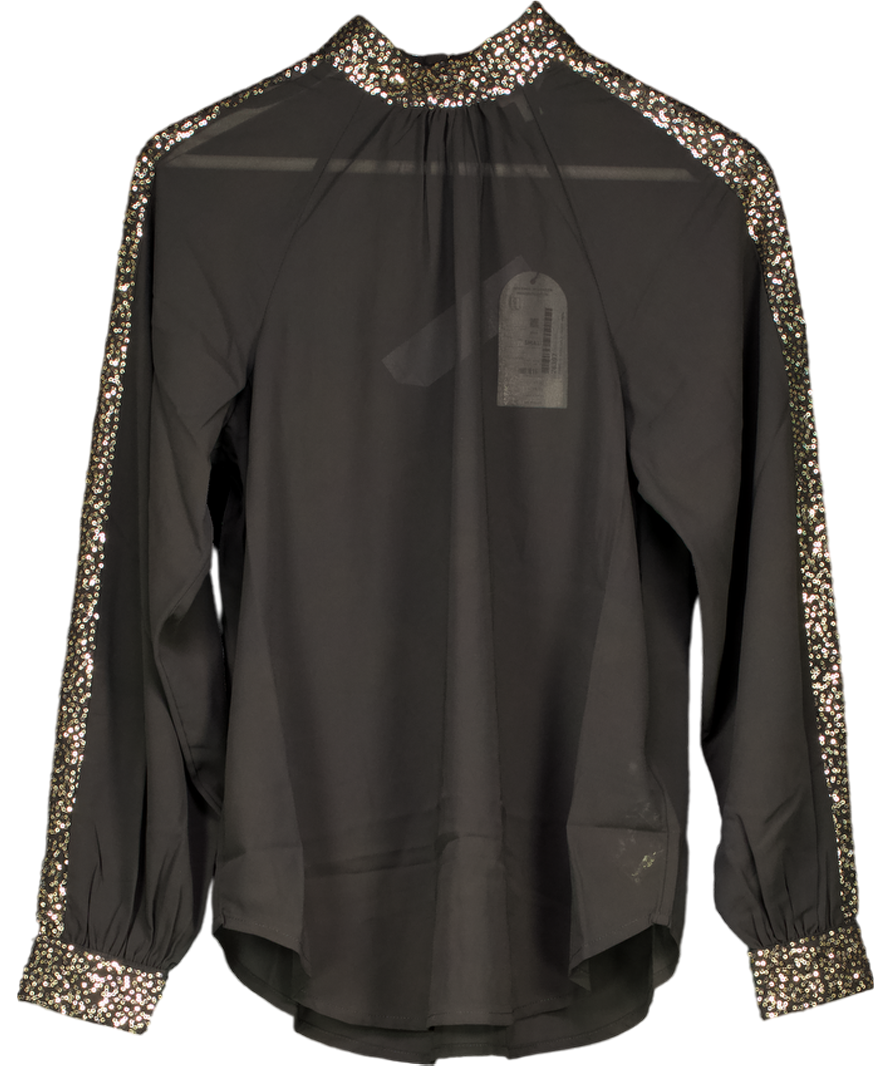 Monsoon Lucy Sequin Blouse Black UK 8