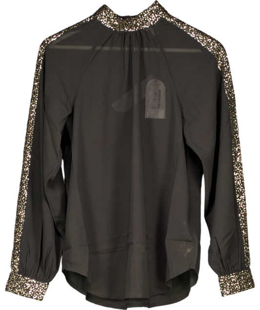 Monsoon Lucy Sequin Blouse Black UK 8