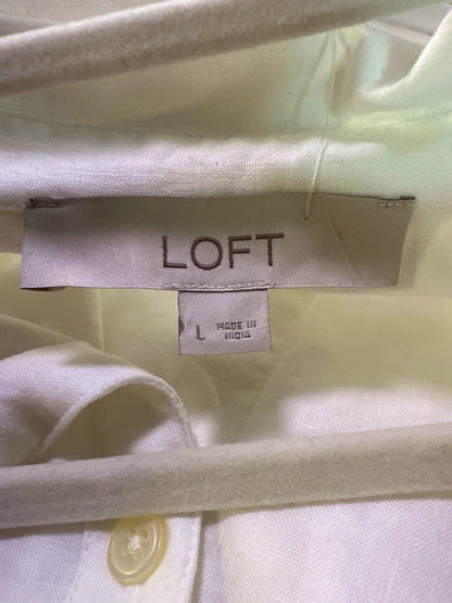 Loft White Button-Up Shirt UK L