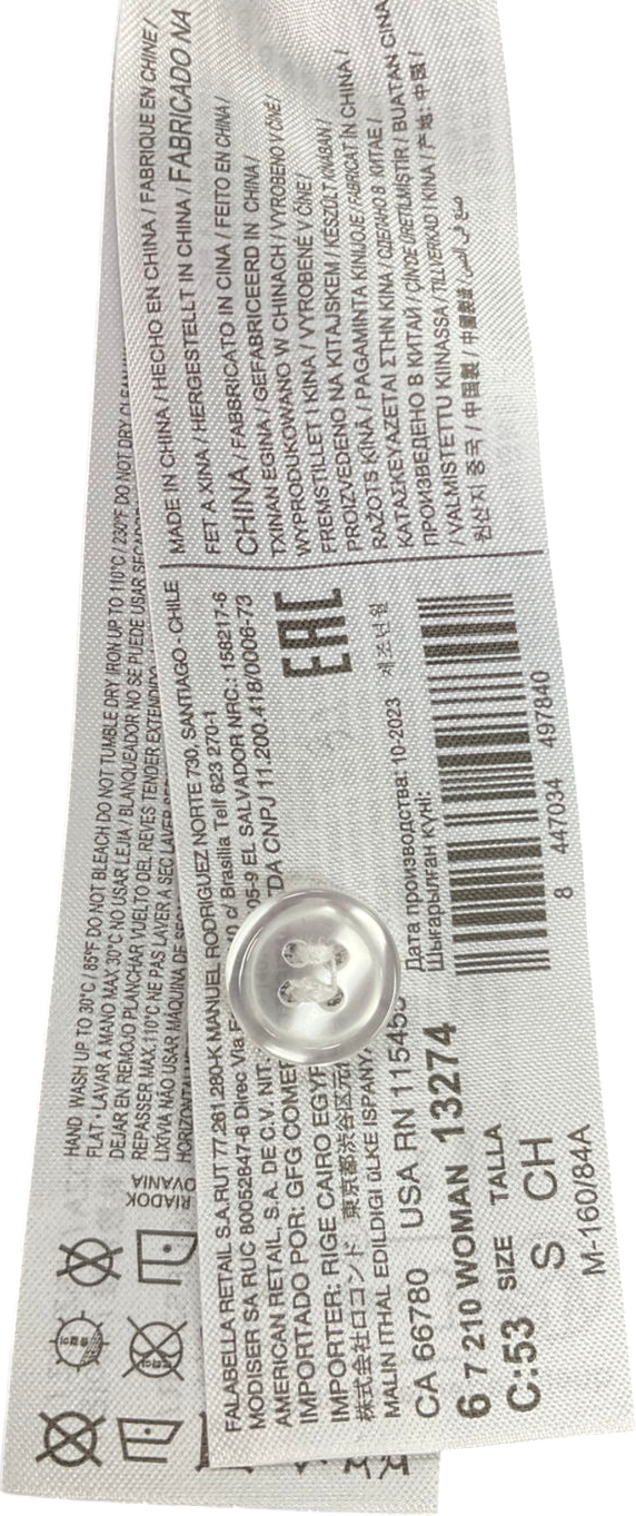 MANGO White Striped Polo Jumper UK S