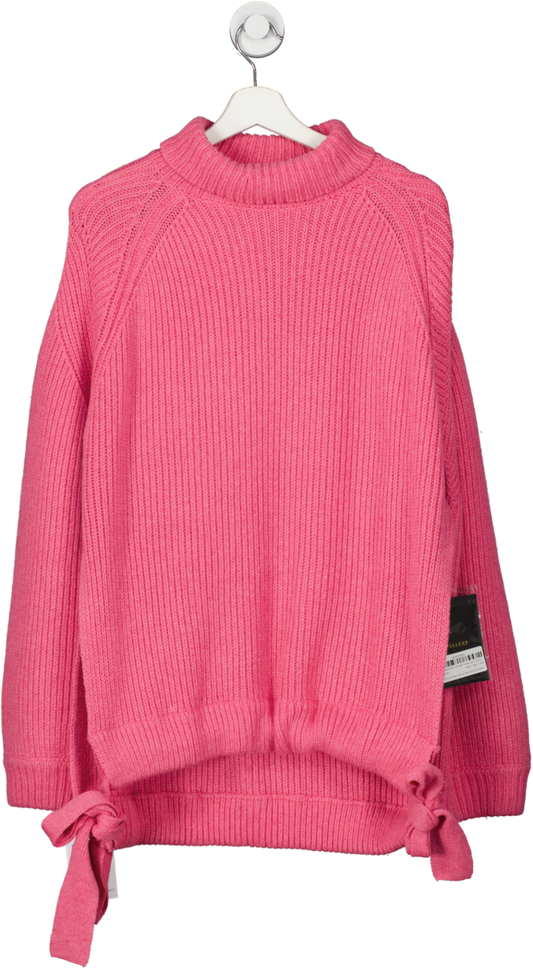 Ellery Pink Wallerian Oversize Side Tie Slit Turtleneck Sweater UK M