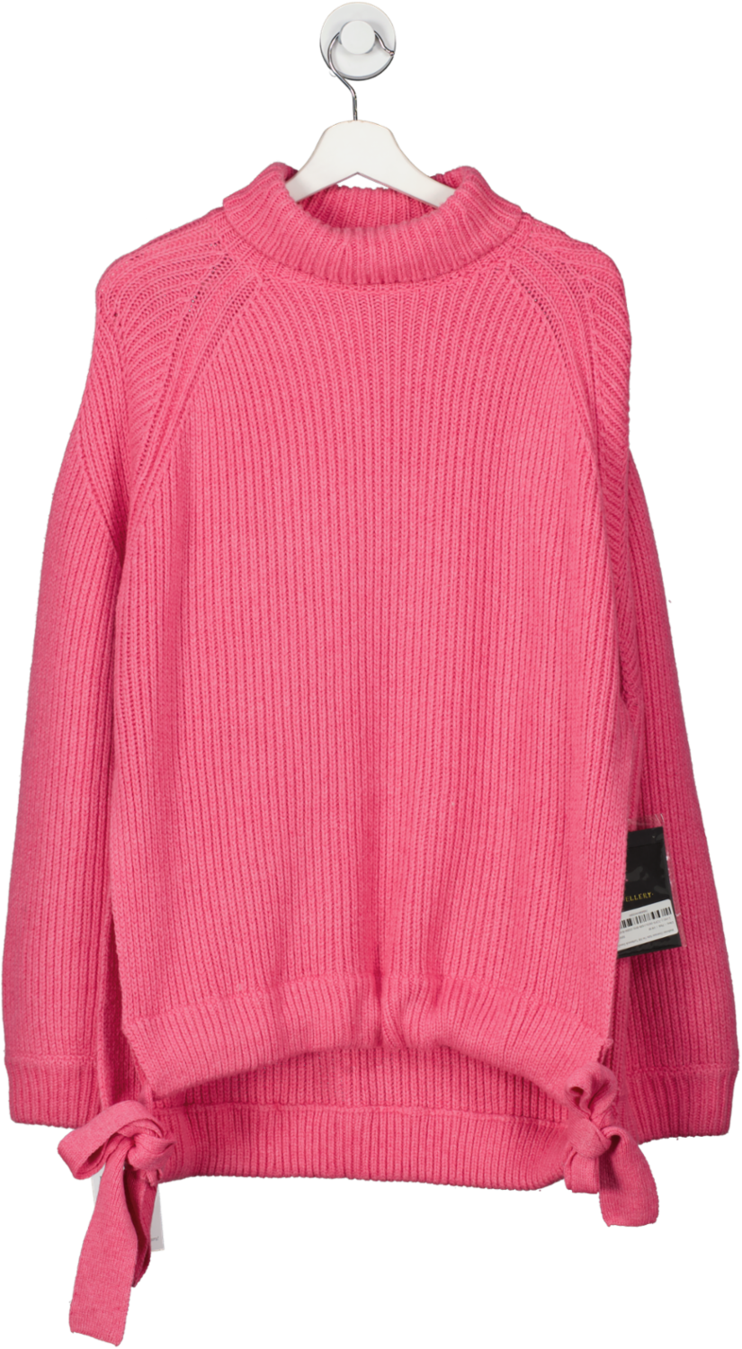 Ellery Pink Wallerian Oversize Side Tie Slit Turtleneck Sweater UK M