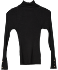 River Island Black Knit Ribbed Roll Neck Top UK XS