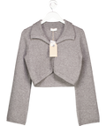 Meshki Grey Annabelle Knit Curved Hem Cardigan UK M