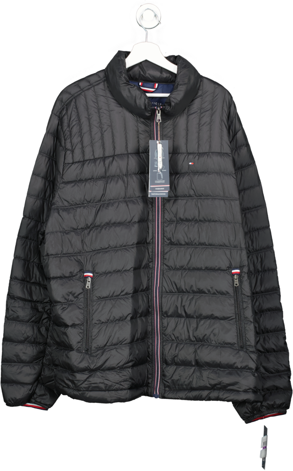 Tommy Hilfiger Packable Down Quilted Jacket Black BNWT - Tall UK XXL