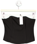 Karen Millen Black The Founder Compact Stretch Viscose Contrast Detail Bandeau Top UK 4