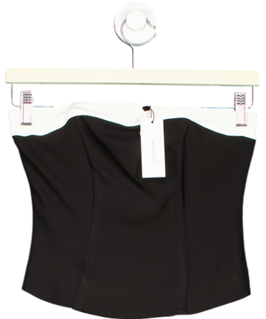 Karen Millen Black The Founder Compact Stretch Viscose Contrast Detail Bandeau Top UK 4