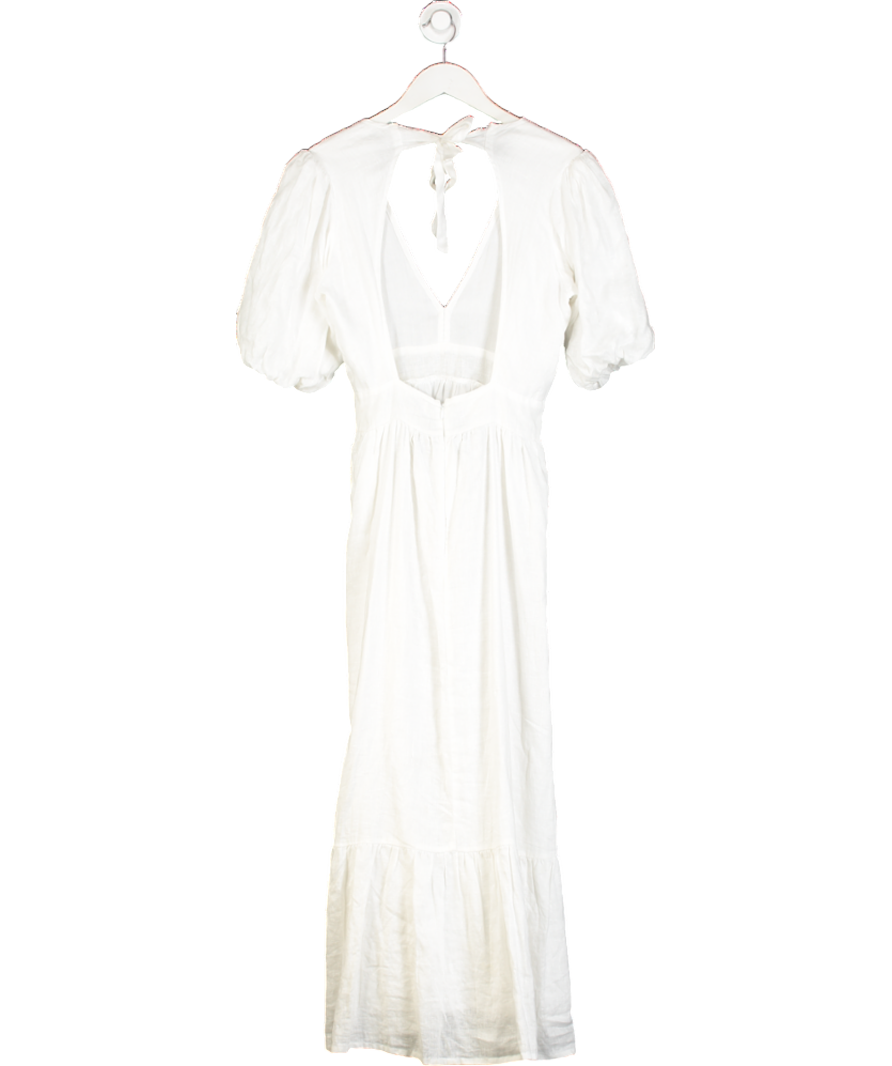 Faithful The Brand White Romilia Midi Dress UK 8