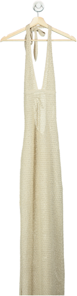 Monday Champagne Lurex Lace Crochet Catana Dress UK S