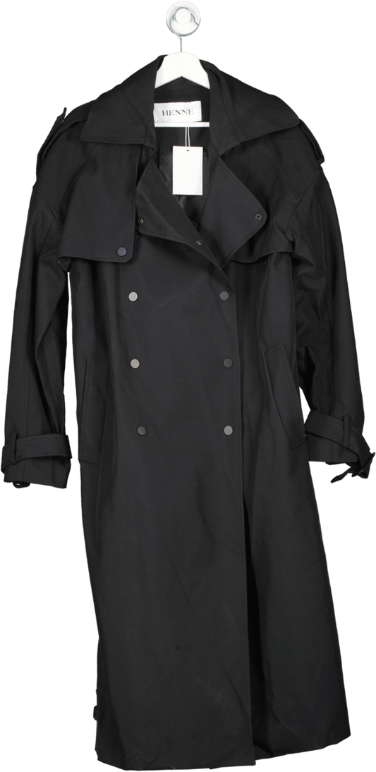 Henne Black Otto Trench Coat UK L/XL