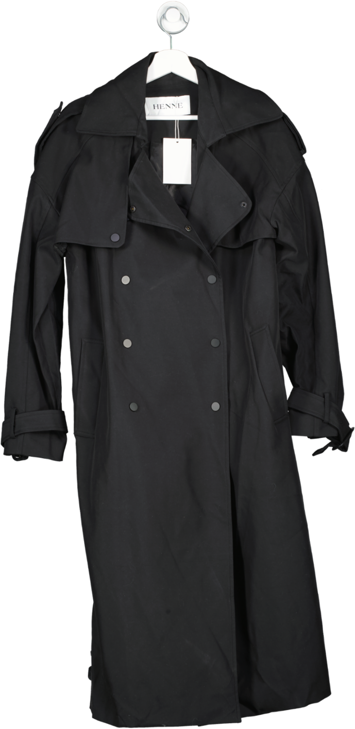 Henne Black Otto Trench Coat UK L/XL