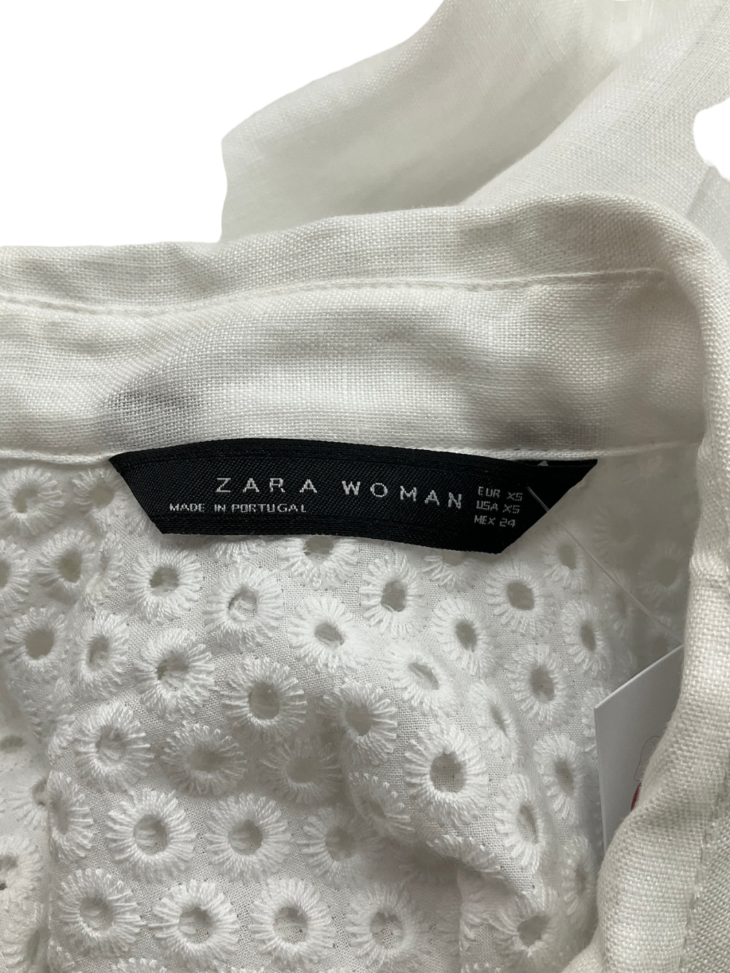 ZARA White Crochet Shirt UK 8