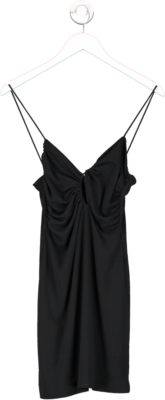 ZARA Black Draped Asymmetrical Dress UK XS