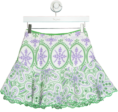 Charo Ruiz Ibiza White broderie Noa short skirt UK XS