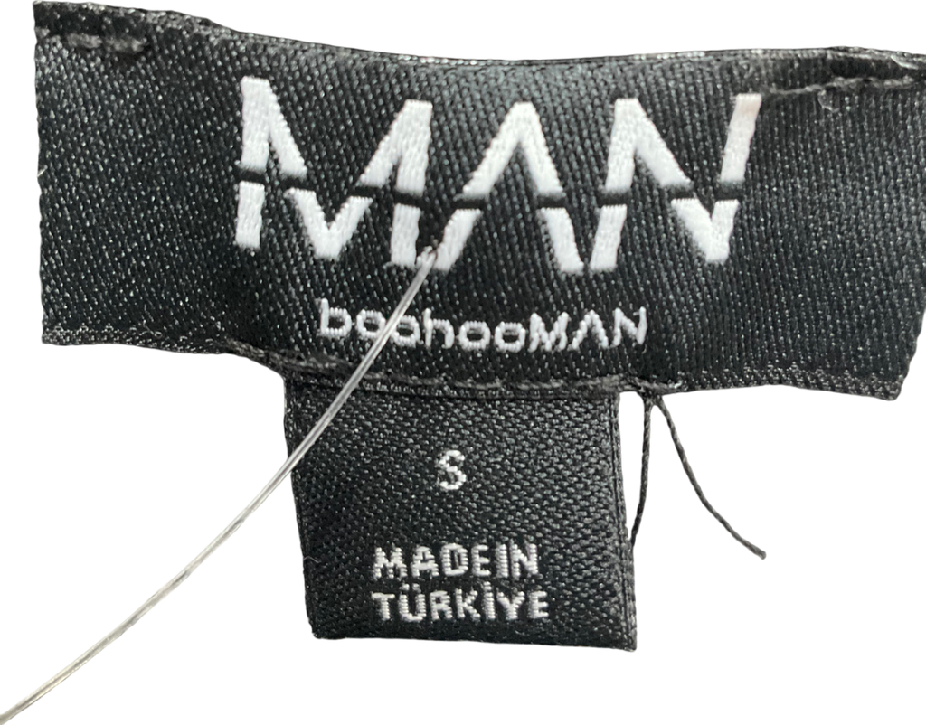 boohooMan Black Tall Oversized Drop Shoulder Moto Cardigan UK S