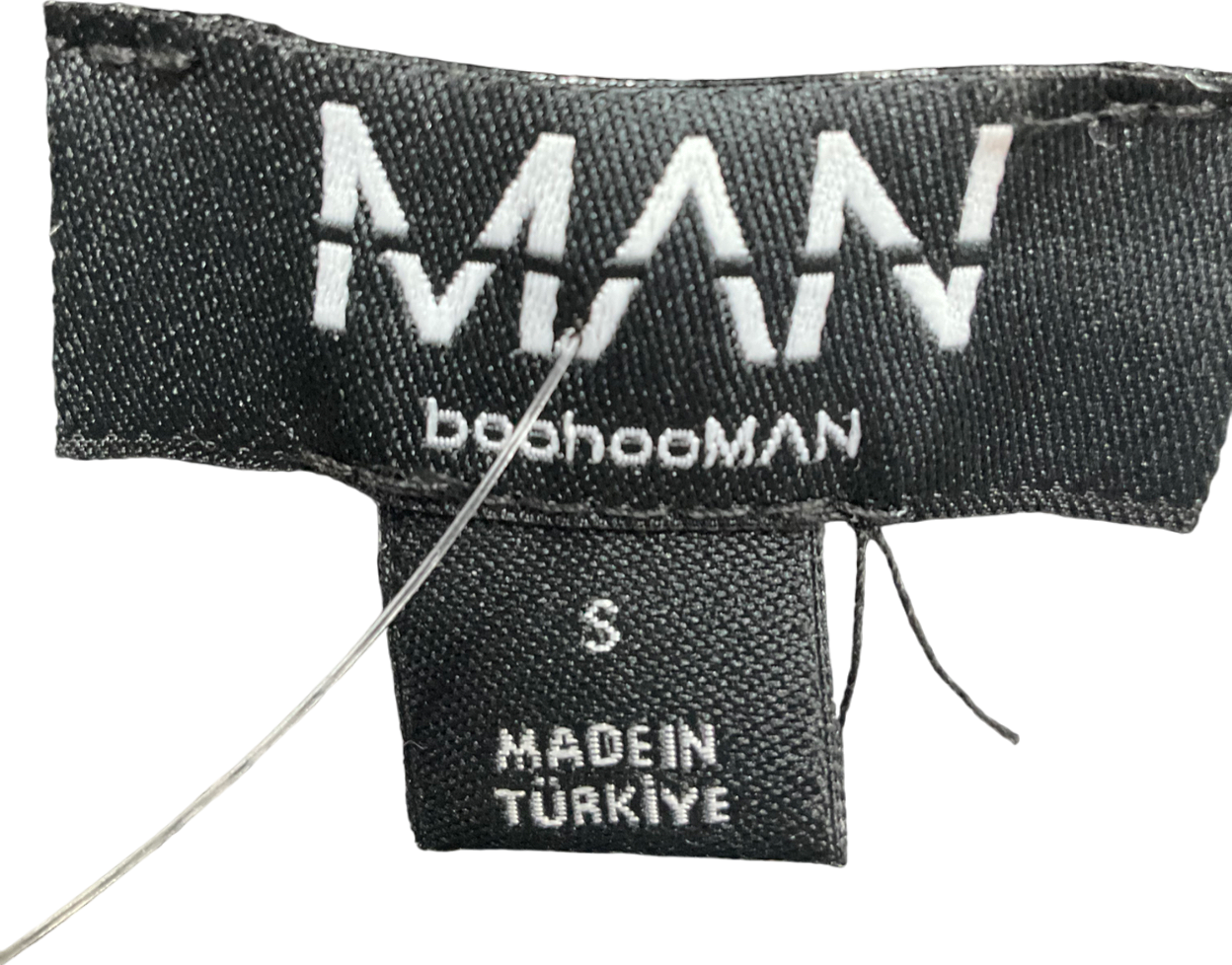 boohooMan Black Tall Oversized Drop Shoulder Moto Cardigan UK S