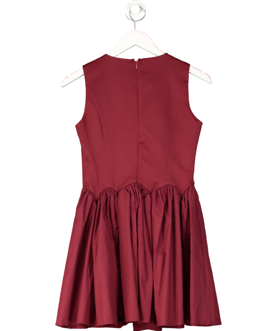 Never Fully Dressed Burgundy Red Drop Hem Mini Dress In Burgundy UK 6