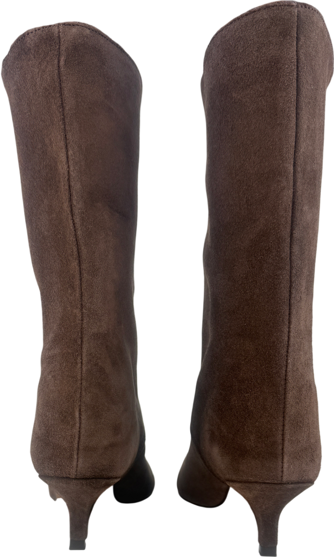 ASOS Brown Calloway Premium Suede Wide Leg Pull On Boots UK 5 EU 38 👠