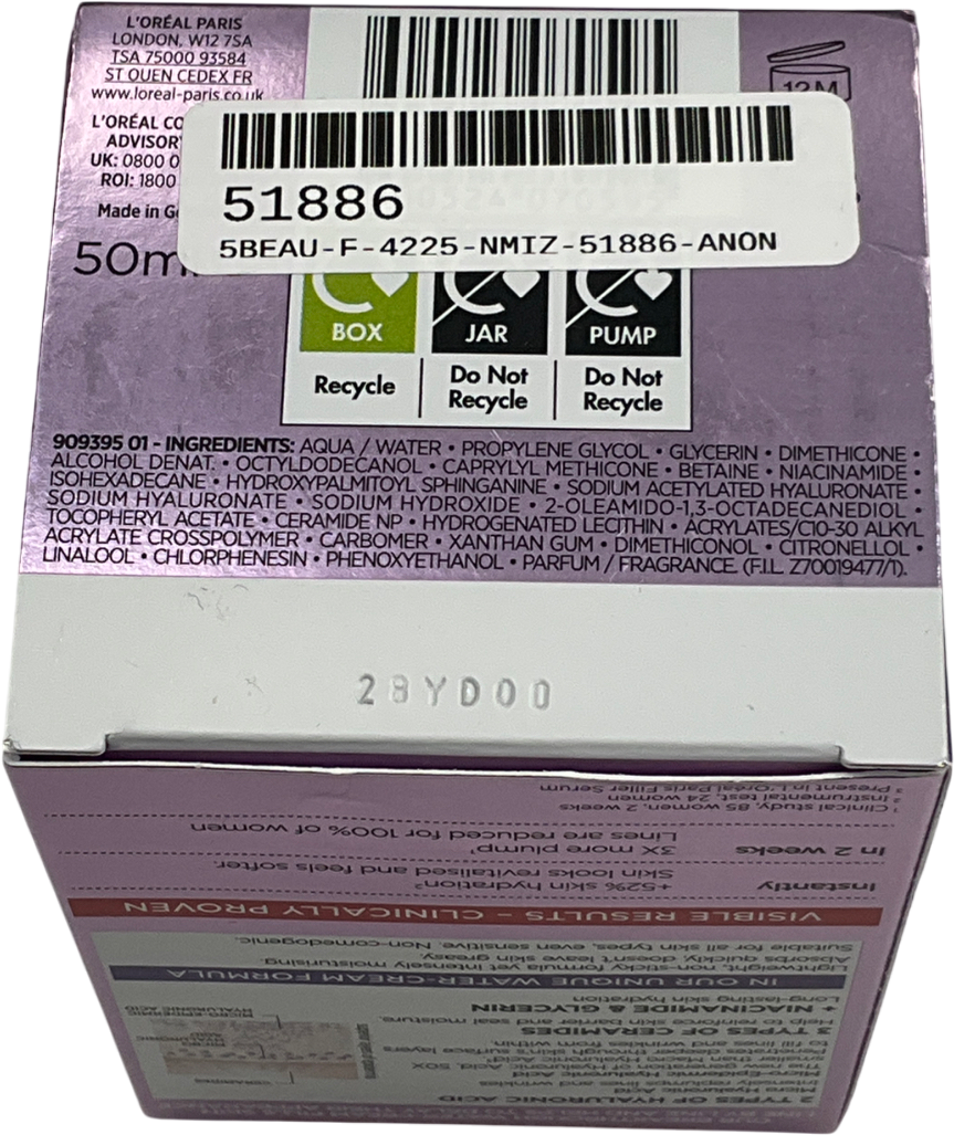 loreal Revitalift Filler Plumping Water Cream Universal 50ml