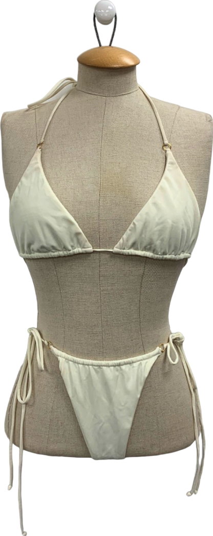 Away That Day Cream Bikini Set UK S